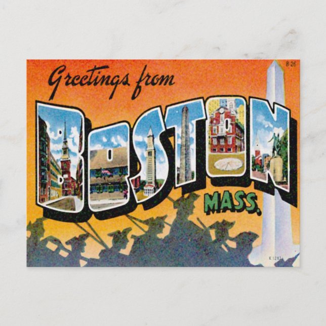 Hälsning från Boston Massachusetts Vykort (Framsida)