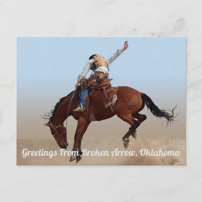 Hälsning från bruten pil, vykort för oklahoma (Framsida)