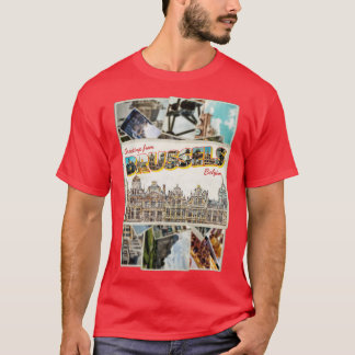 Hälsning från Bryssel i Belgiens Vintage stil r T Shirt