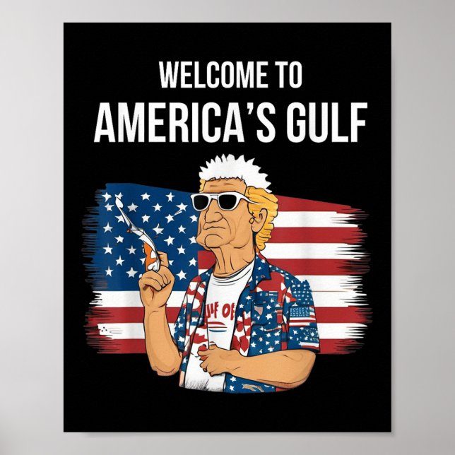Hälsning från Bukt Beach Patriotic Poster (Framsidan)