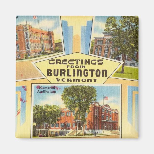 Hälsning från Burlington Vermont Magnet (Framsidan)