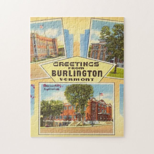 Hälsning från Burlington Vermont Pussel (Vertikal)