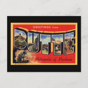 Hälsning från Butte Metropolis i Montana Vykort