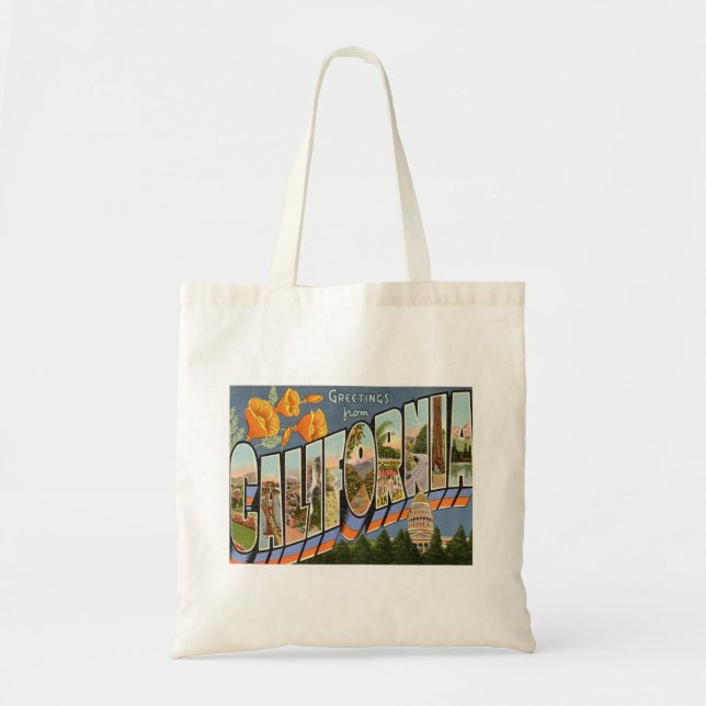 Hälsning från California Large Tote Bag Tygkasse (Framsidan)