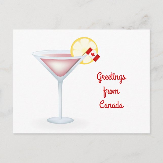 Hälsning från Canada Cocktail Helgdag Card Helg Vykort (Framsida)