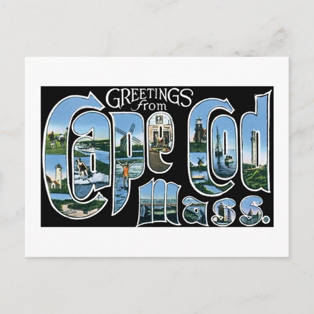 Hälsning från Cape Cod, Mass! Vykort (Framsida)