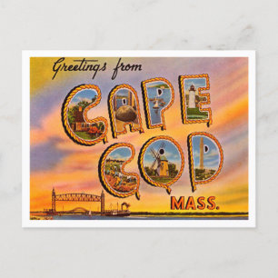 Hälsning från Cape Cod, Massachusetts Travel Vykort
