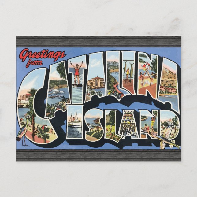 Hälsning från Catalina Island, Vintage Vykort (Framsida)