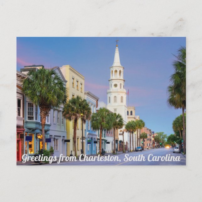 Hälsning från Charleston, South Carolina Postcard Vykort (Framsida)