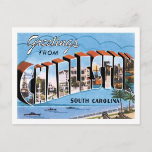 Hälsning från Charleston South Carolina US City Vykort