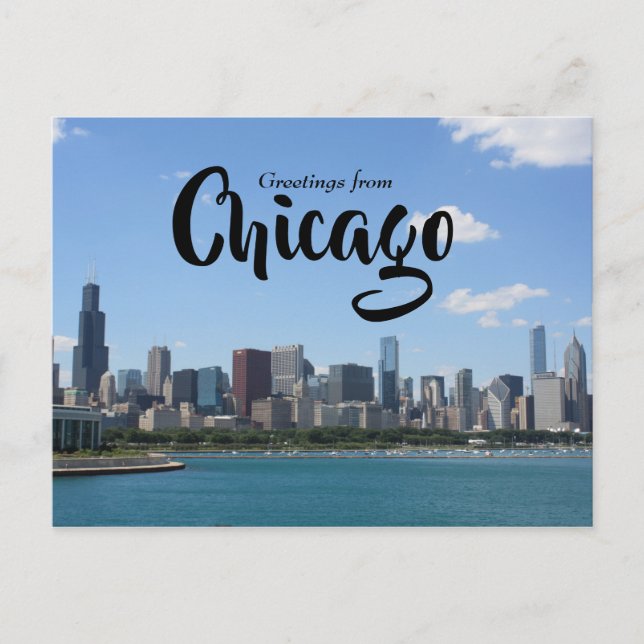 Hälsning från Chicago Downtown Postcard Vykort (Framsida)