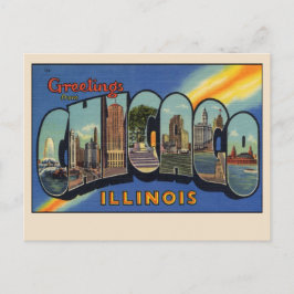 Hälsning från Chicago, Illinois Landmarks Vintage Vykort