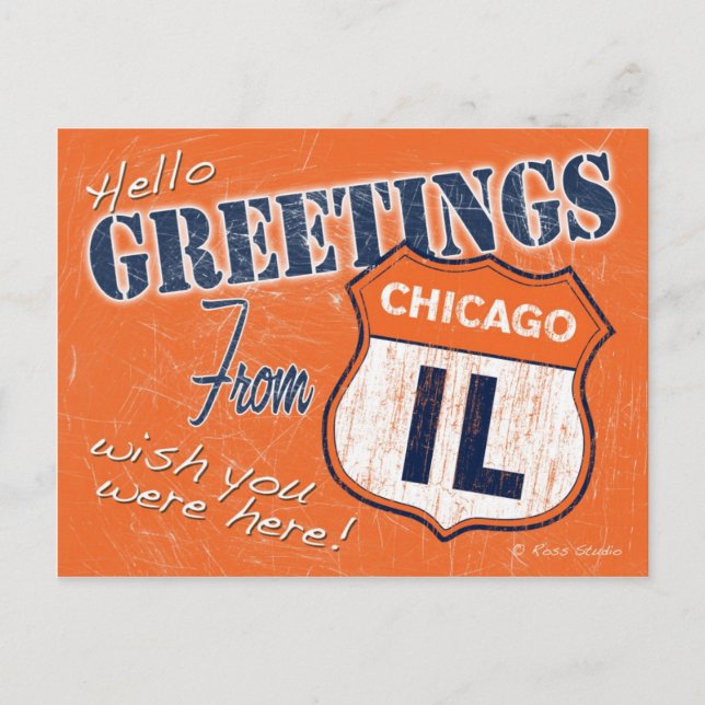 Hälsning från Chicago Illinois Postcard Vykort (Framsida)