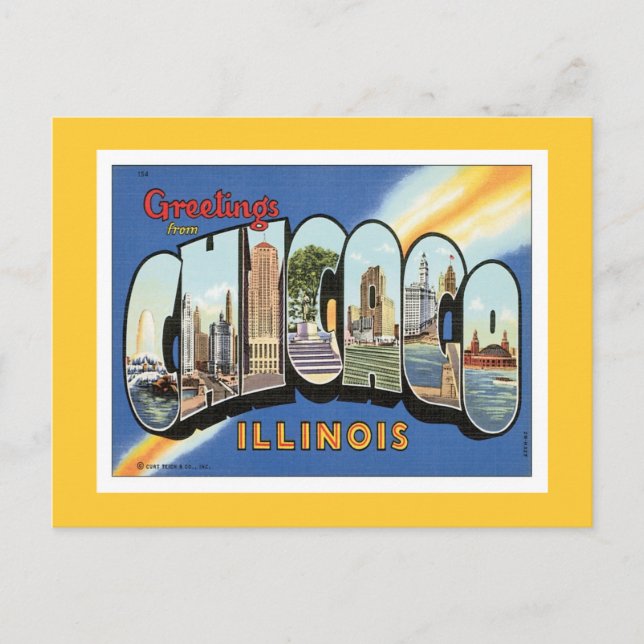 Hälsning från Chicago Illinois Vykort (Framsida)