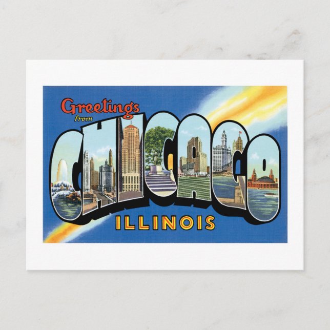 Hälsning från Chicago, Illinois! Vykort (Framsida)
