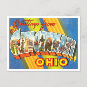 Hälsning från Cincinnati, Ohio Vintage resor Vykort