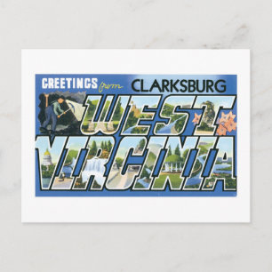 Hälsning från Clarksburg, Väster Virginia! Retro
Vykort