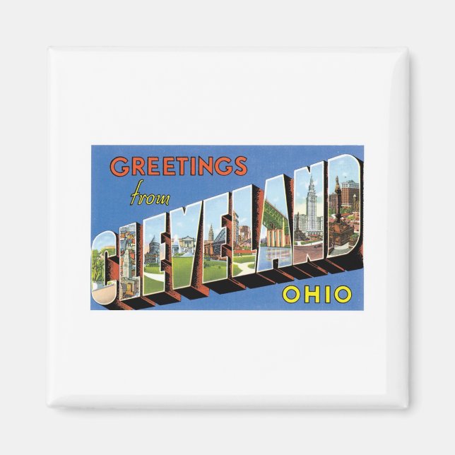 Hälsning från Cleveland, Ohio Magnet (Framsidan)