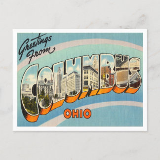 Hälsning från Columbus, Ohio Vintage resor Vykort
