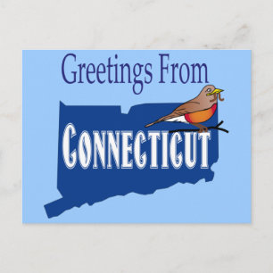 Hälsning från Connecticut American Robin State Inbjudan Vykort