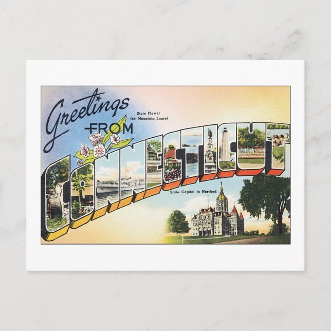 Hälsning från Connecticut Vykort (Framsida)