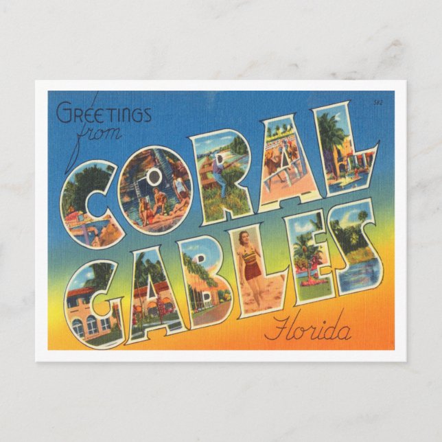 Hälsning från Coral Gables, Florida Travel Vykort (Framsida)