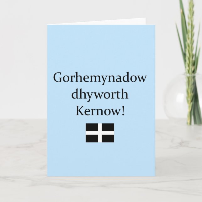 Hälsning från Cornwall på korniskt språk Kort (Framsida)