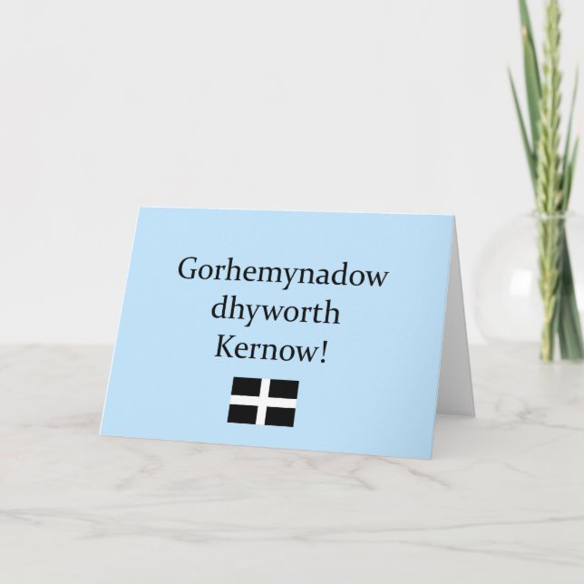Hälsning från Cornwall på korniskt språk Kort (Framsida)