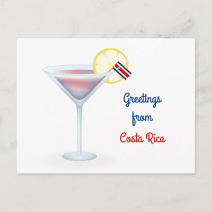 Hälsning från Costa Rica Cocktail Helgdag Card Helg Vykort