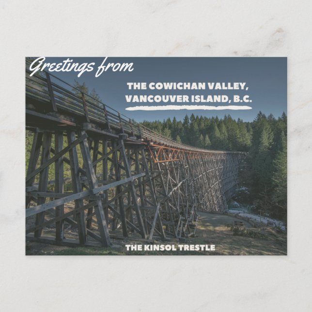 Hälsning från Cowichan Valley Kinsol Trestle Vykort (Framsida)