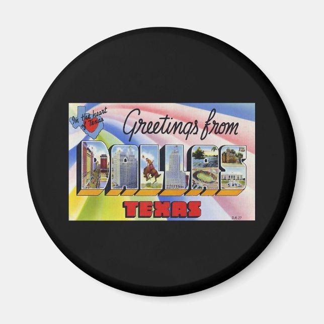 Hälsning från Dallas Texas Magnet (Framsidan)