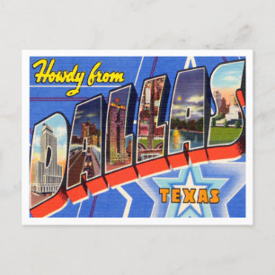 Hälsning från Dallas, Texas Vintage resor Vykort