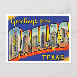 Hälsning från Dallas, Texas Vintage resor Vykort
