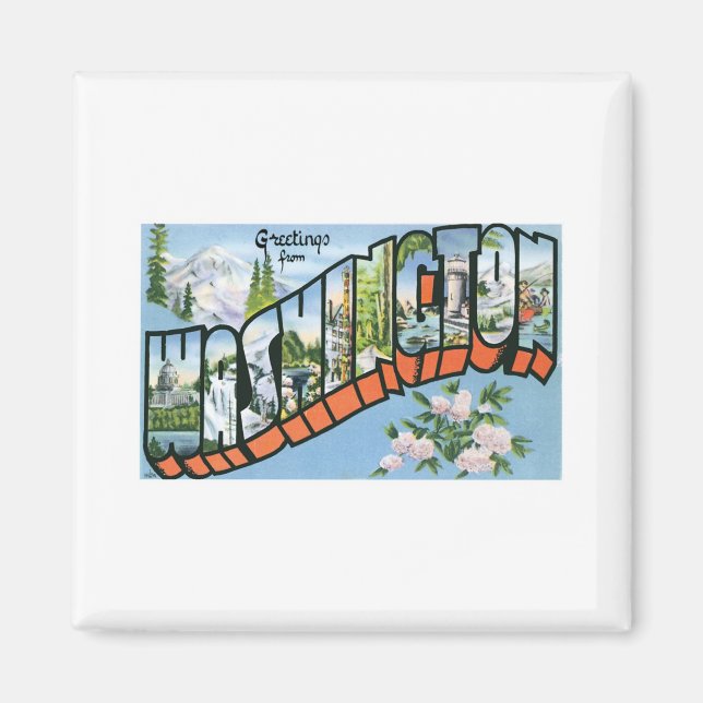 Hälsning från delstaten Washington Magnet (Framsidan)