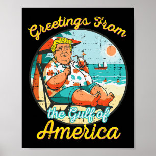 Hälsning från den amerikanska stranden Bukt Poster