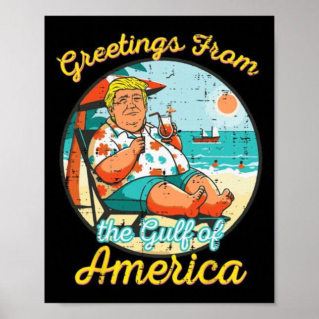 Hälsning från den amerikanska stranden Bukt Poster (Framsidan)