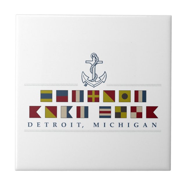 Hälsning från Detroit Kakelplatta (Framsidan)