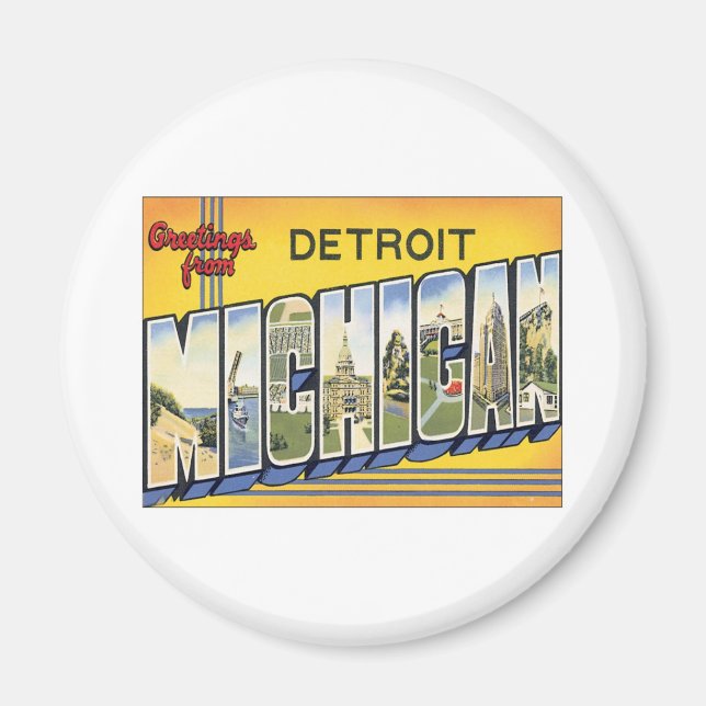 Hälsning från Detroit Michigan Magnet (Framsidan)