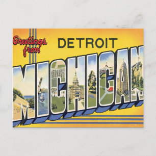 Hälsning från Detroit Michigan Vykort