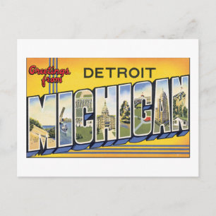 Hälsning från Detroit, Michigan Vykort