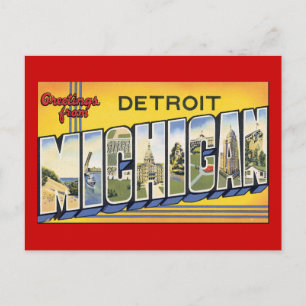 Hälsning från Detroit Michigan Vykort