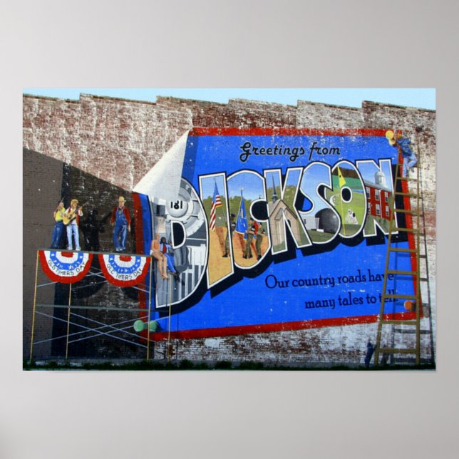 Hälsning från Dickson County Tennessee ~ Mural Poster (Framsidan)
