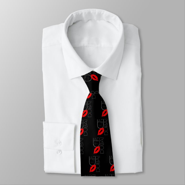 Hälsning från Dubai UAE Red Lipstick Kiss Tie Slips (Bunden)
