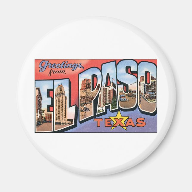 Hälsning från El Paso, Texas! Magnet (Framsidan)