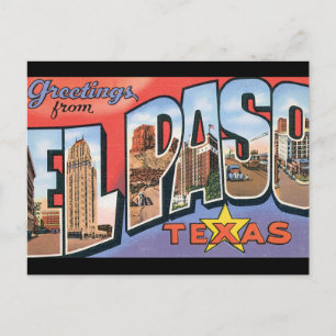 Hälsning från El Paso Texas_Vintage resor Poster Vykort