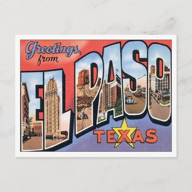 Hälsning från EL Paso,Texas Vykort (Framsida)