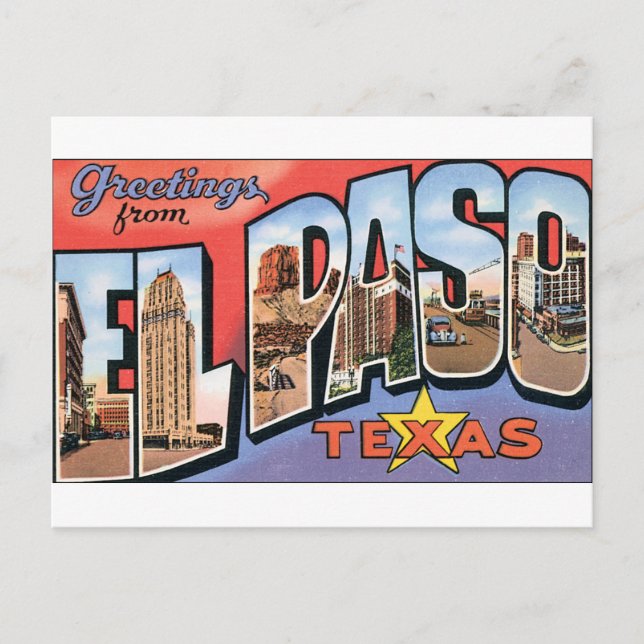 Hälsning från El Paso, Texas! Vykort (Framsida)