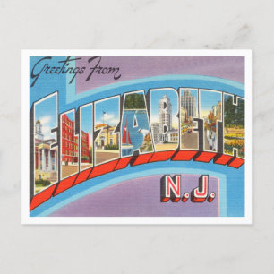 Hälsning från Elizabeth, New jersey Travel Vykort