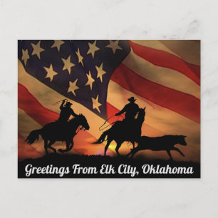 Hälsning från Elk City, vykort för Oklahoma
