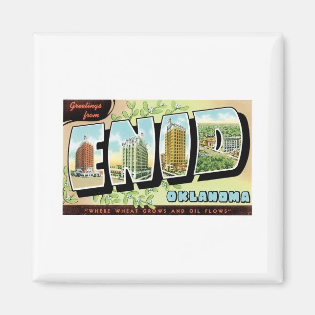 Hälsning från Enid, Oklahoma Magnet (Framsidan)